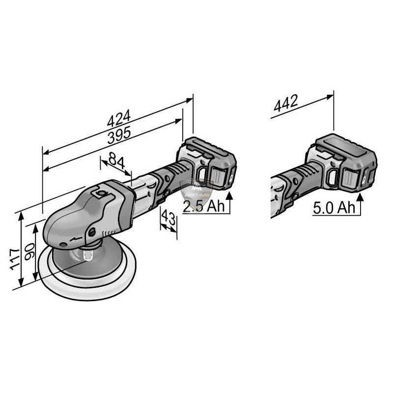 Polisseuse sans fil PE 150 18.0-EC/5.0 SET (rotative)