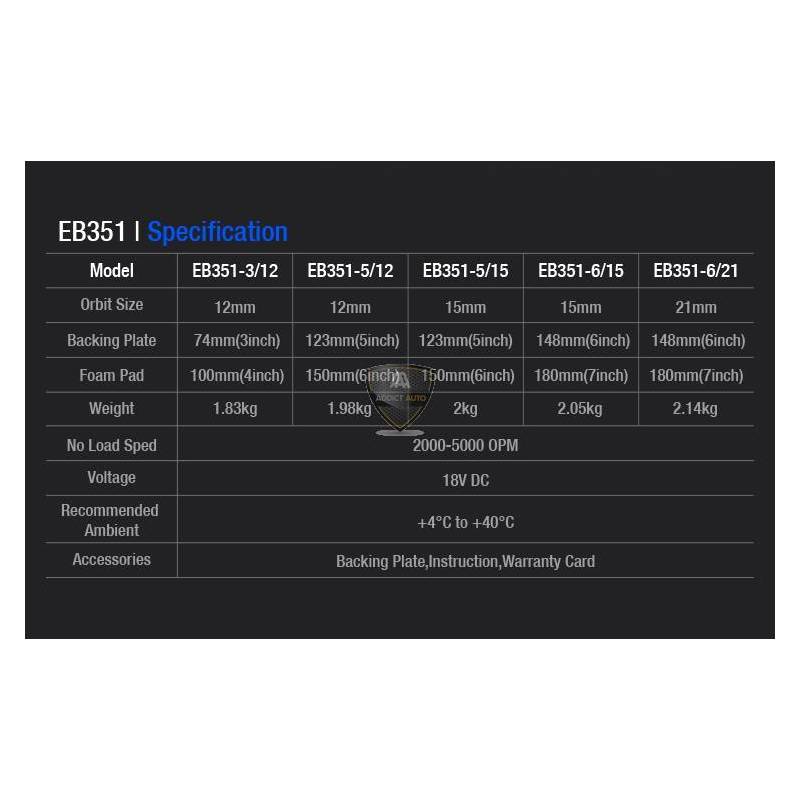 MINI POLISSEUSE ORBITALE SANS FIL EB351-3/12
