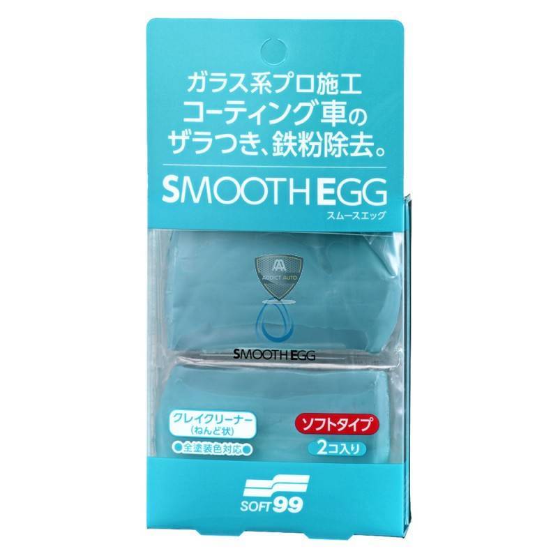 Smooth Egg Clay Bar, smoothing clay bar with low abrasiveness, 2 pcs, 100 g  - Soft99