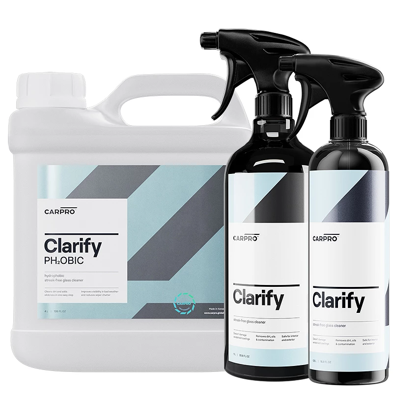 Nettoyant vitres voiture Carpro Clarify Ph2obic - Entretien facile déperlant - 500 ml, 1 L, 4 L