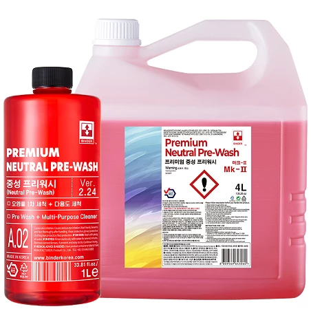 Mousse de prélavage voiture Binder Premium Neutral Pre-Wash - Nettoyage safe pH neutre - 1 L, 4 L