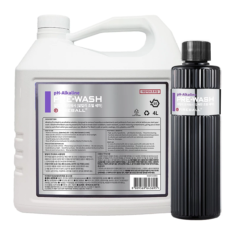 Prélavage voiture Fireball Pre-Wash pH Alkaline - Belle puissance de nettoyage - 500 ml, 4 L
