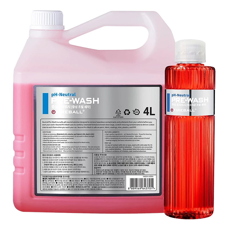 Prélavage voiture Fireball Pre-Wash pH Neutral - Respect des protections existantes - 500 ml, 4 L