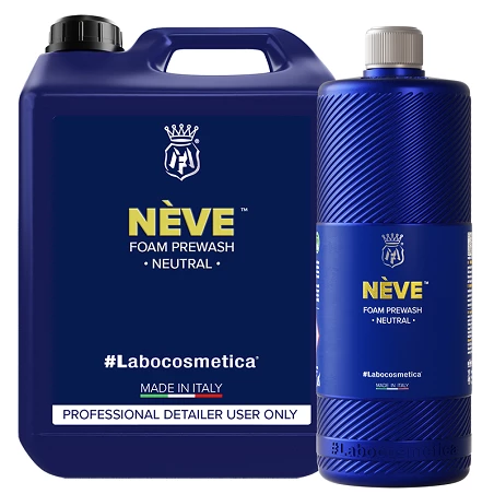 Mousse de prélavage voiture Labocosmetica Neve - Sécurité absolue pour toutes cires - 1 L, 4.5 L