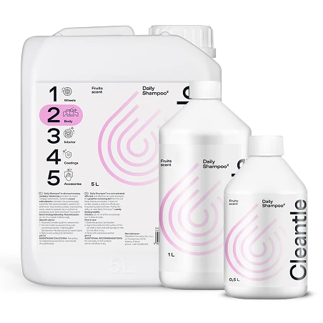 Shampoing voiture Cleantle Daily Shampoo 2 - Nettoyage safe et écologique - 500 ml, 1 L, 5 L
