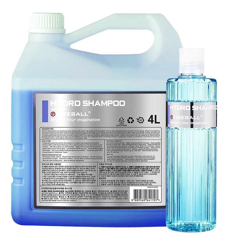 Shampoing voiture Fireball Hydro Shampoo - Boost de brillance et effet déperlant - 500 ml, 4 L