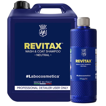 Shampoing voiture Labocosmetica Revitax - Protection SiO2 et brillance instantanée - 500 ml, 4.5 L