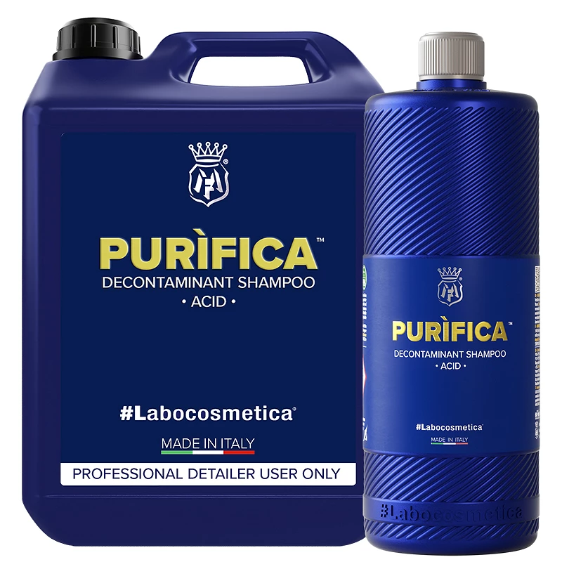 Shampoing voiture Labocosmetica Purifica - Rénovateur d'hydrophobie et anti-calcaire - 1 L, 4.5 L