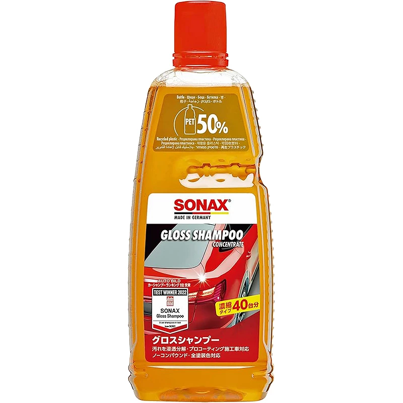 Shampoing voiture Sonax Gloss Shampoo - Nettoyage safe pH neutre économique - 1 L