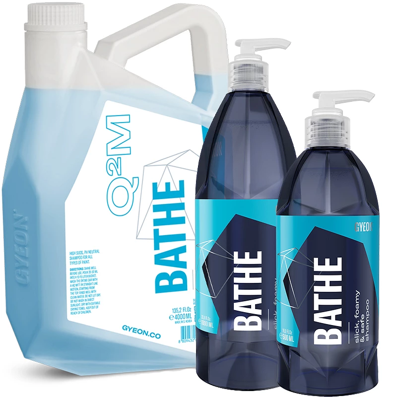 Shampoing voiture Gyeon Q2M Bathe - Lavage safe pour protections céramiques - 400 ml, 1 L, 4 L