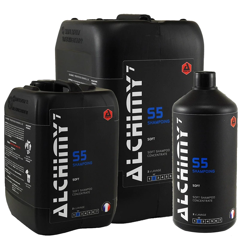Shampoing voiture Alchimy7 S5 - Formule concentrée pour usage régulier pro - 1 L, 5 L