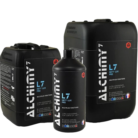 Nettoyant sans eau voiture Alchimy7 L7 Nett Lux Pro - Nettoyant multi-usages sans eau - 1 L, 2,5 L, 5 L