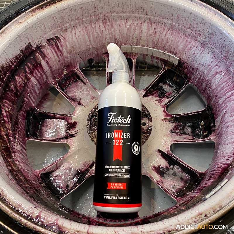 Fitech IRONIZER un produit pour enlevrer efficacement les traces de poussière de frein sur les jantes de voiture